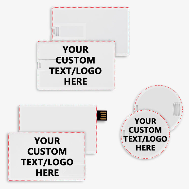 Paintechz Custom Credit Card USB Flash Drives Bulk, Personalized Logo or Text - 50 Pack