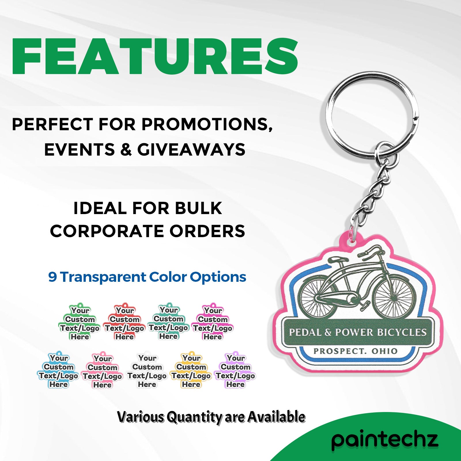 Custom Logo Acrylic Keychains Bulk