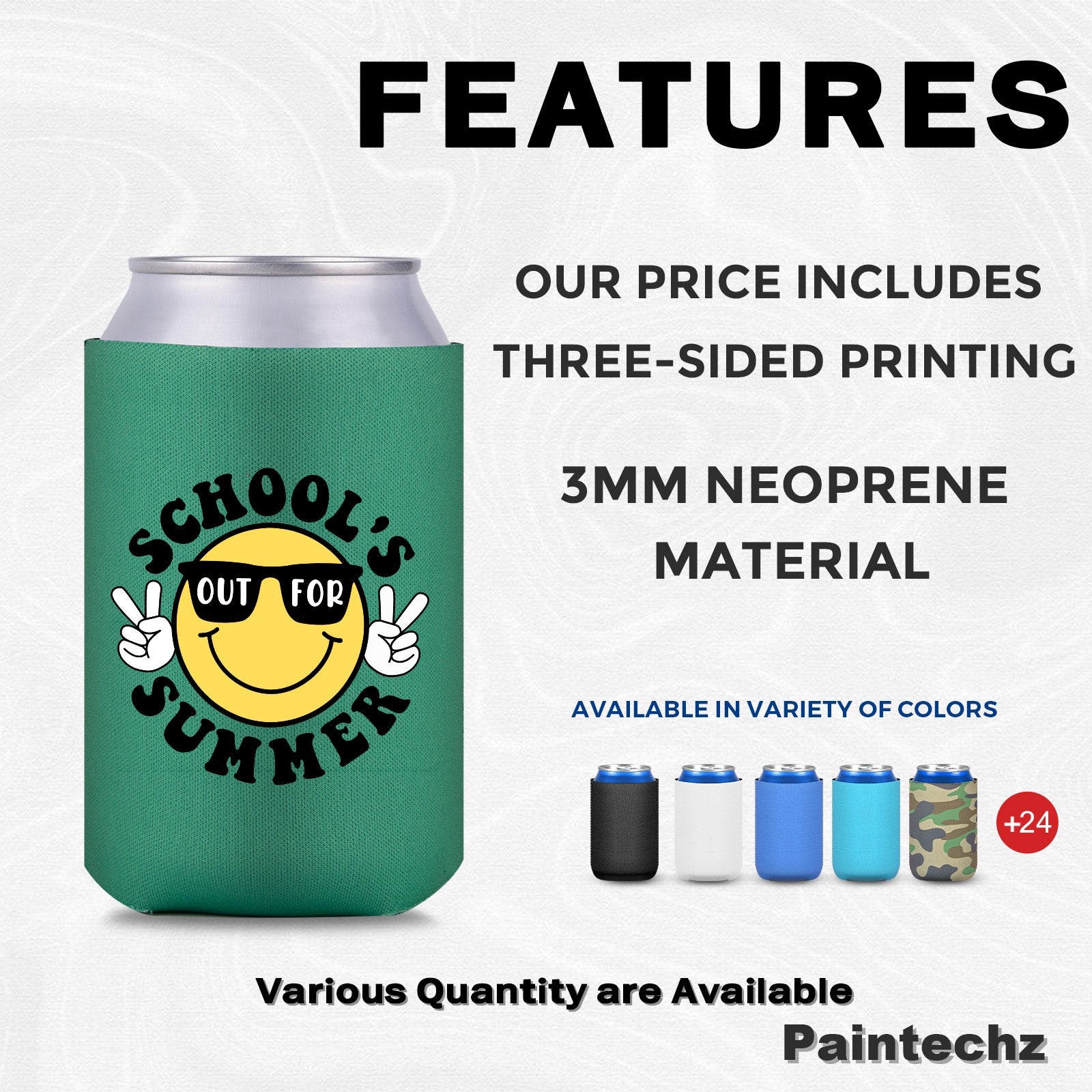 Custom Neoprene Standard Can Coolers