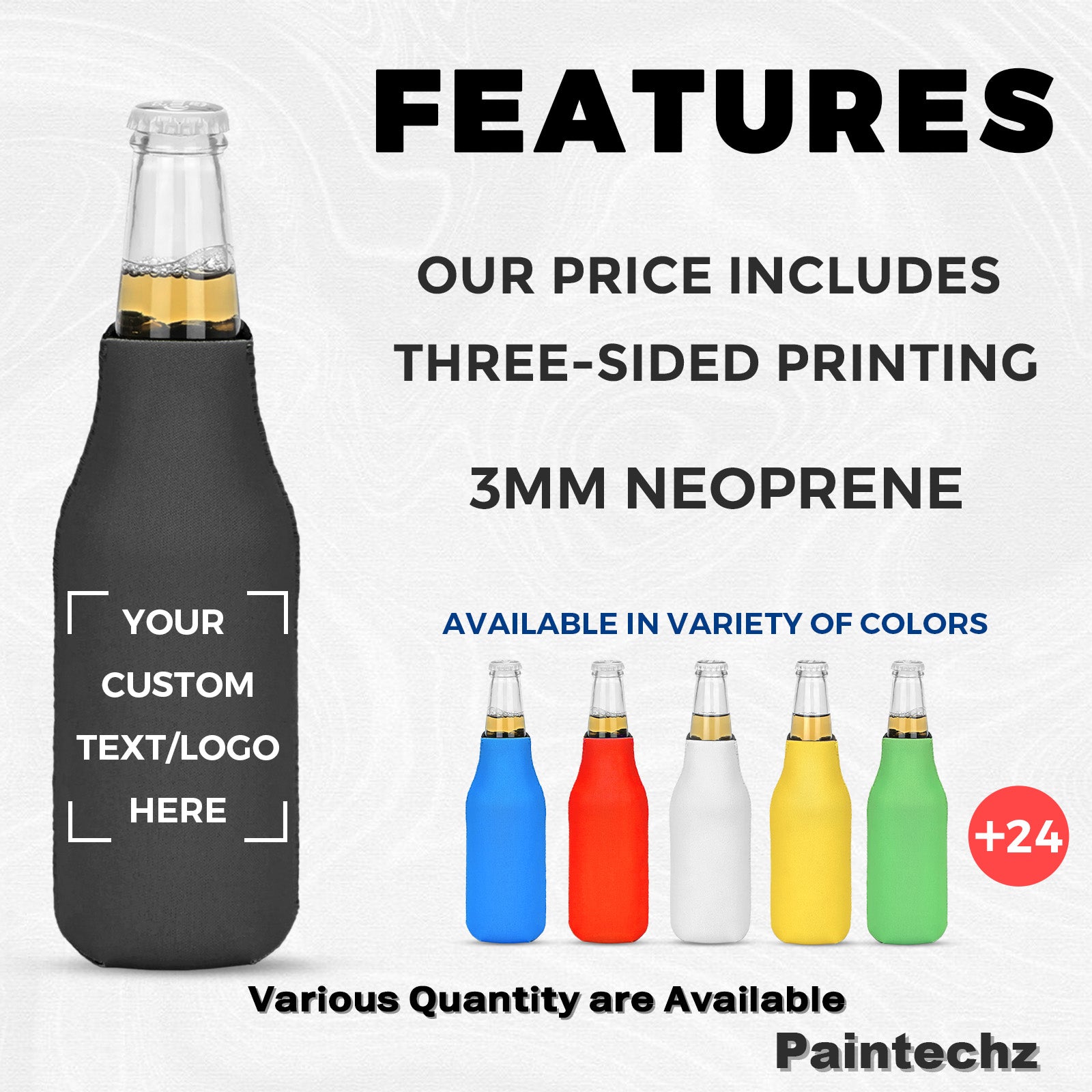 Custom Neoprene Zipper Beer Bottle Coolers