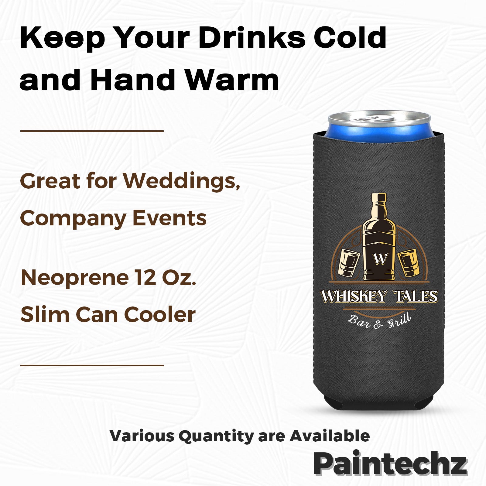 Custom Neoprene Slim Can Coolers, Personalized Logo, Photo or Text Bulk