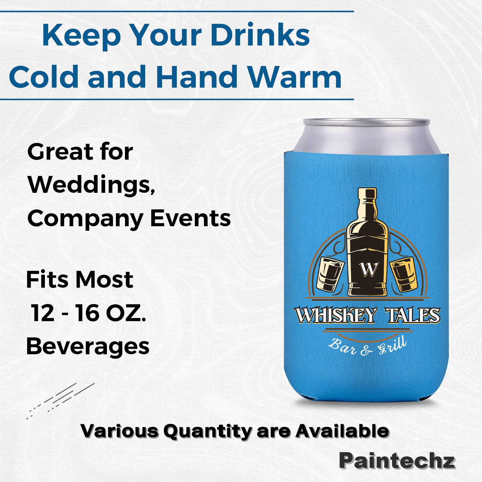 Custom Neoprene Standard Can Coolers, Personalized Logo, Photo or Text Bulk