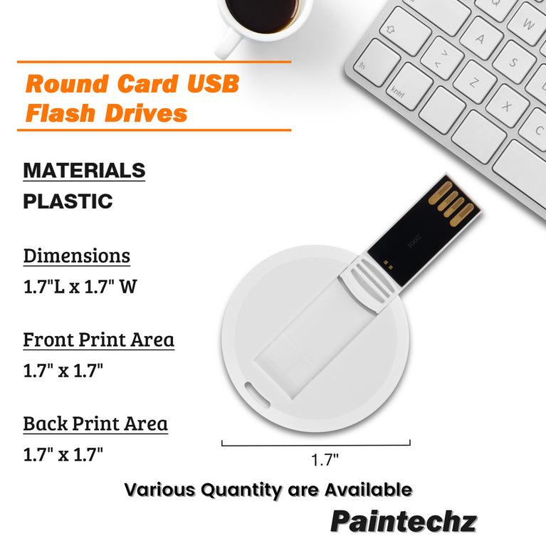 Paintechz Custom Credit Card USB Flash Drives Bulk, Personalized Logo or Text - 50 Pack
