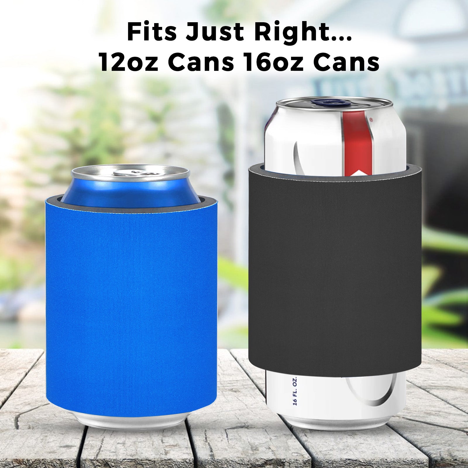 Custom Neoprene Slap Wrap Can Coolers, Personalized Logo, Photo or Text Bulk