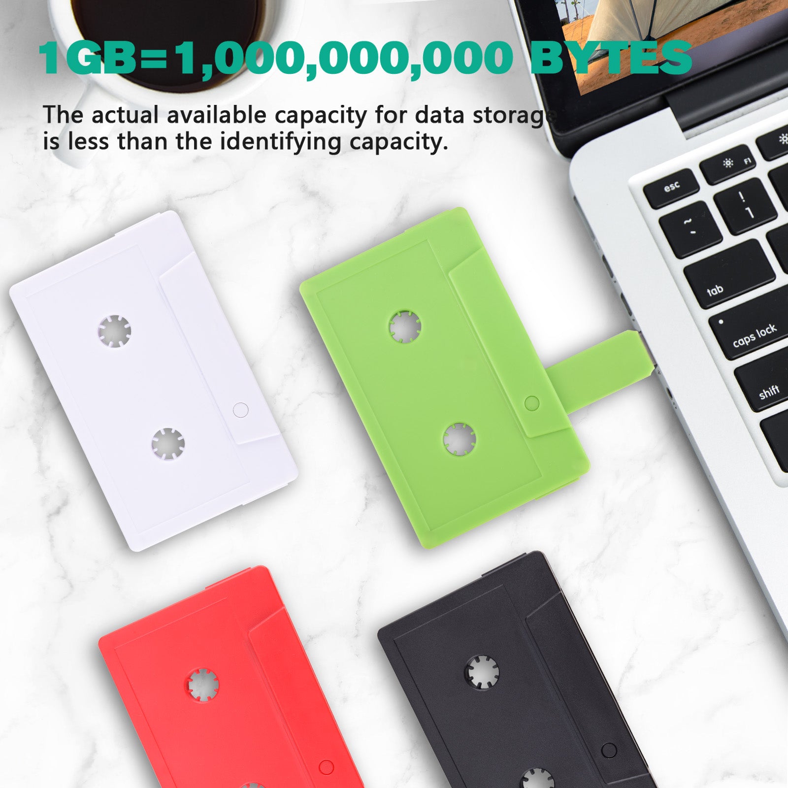 Custom Cassette Tape USB Flash Drives Bulk, Personalized Logo or Text - 50 Pack