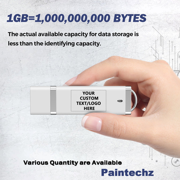 Paintechz Custom Classic USB Flash Drives Bulk, Personalized Logo or Text - 50 Pack
