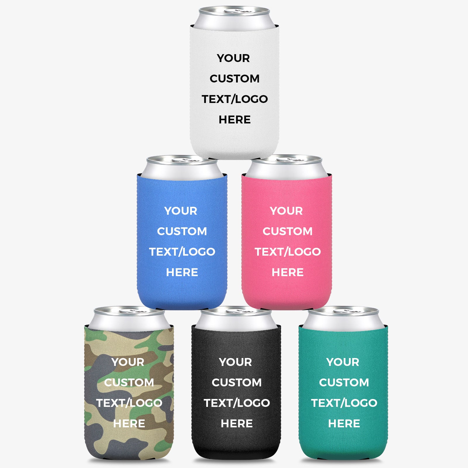 Custom Neoprene Standard Can Coolers, Personalized Logo, Photo or Text Bulk