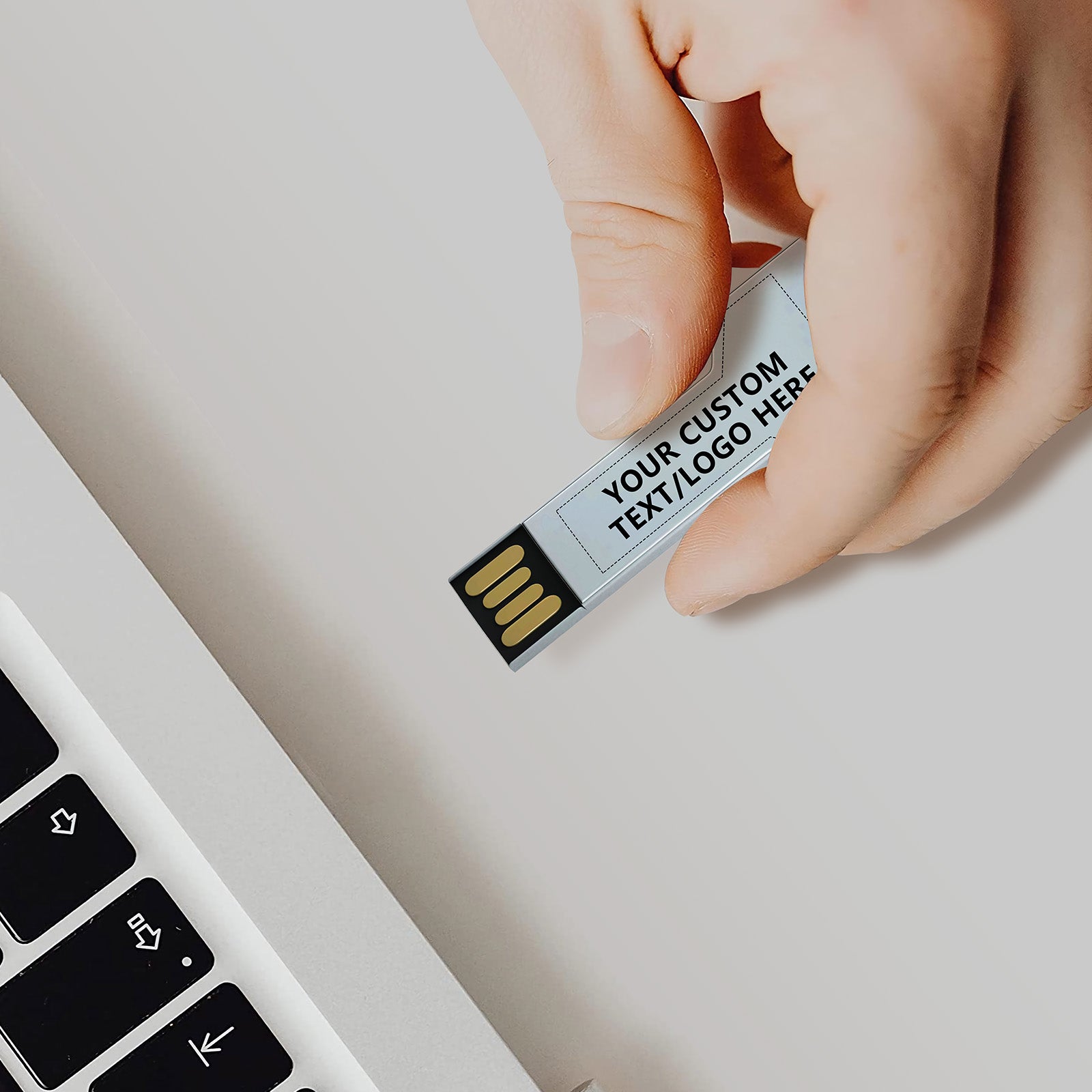 Custom Key USB Flash Drives Bulk, Personalized Logo or Text - 50 Pack