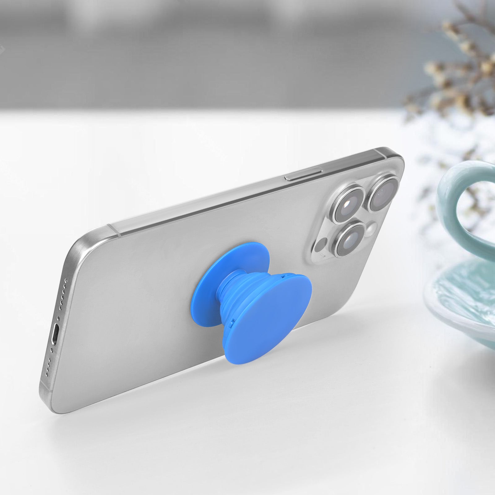 Custom Phone Grip with Expanding Kickstand, Adhesive Grip, Personalized Logo, Text